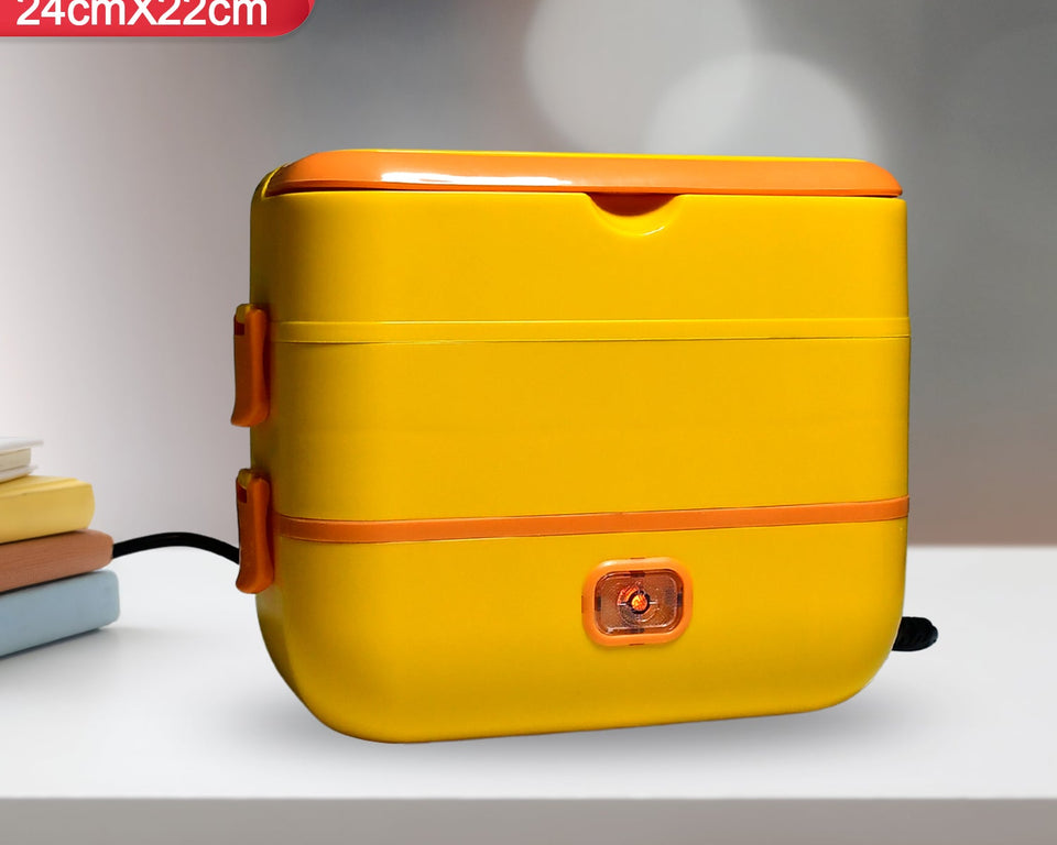 2944 2layer Electric Lunch Box For Office Portable Lunch Warmer With Removable 4 Stainless Steel Container.