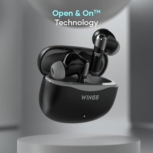 WINGS Flobuds 335 Made In India, Smart ENC High Fidelity 13mm Drivers Low Latency 40ms Bluetooth Headset  (Open Box )