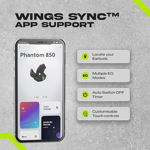 Wings Phantom 850 40ms Low Latency Wireless Earbuds