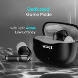 WINGS Flobuds 335 Made In India, Smart ENC High Fidelity 13mm Drivers Low Latency 40ms Bluetooth Headset  (Open Box )