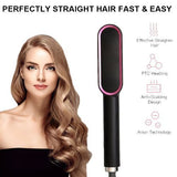 Hqt-909B Hair Straightener Used While Massaging Hair Scalps And Head.