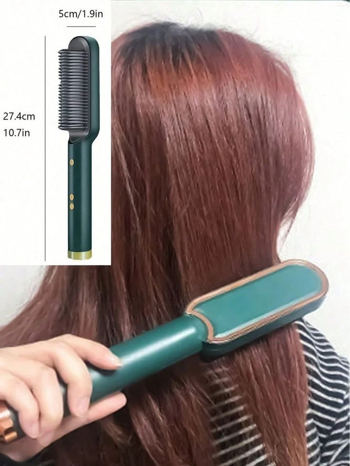 Hqt-909B Hair Straightener Used While Massaging Hair Scalps And Head.