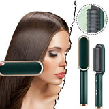 Hqt-909B Hair Straightener Used While Massaging Hair Scalps And Head.