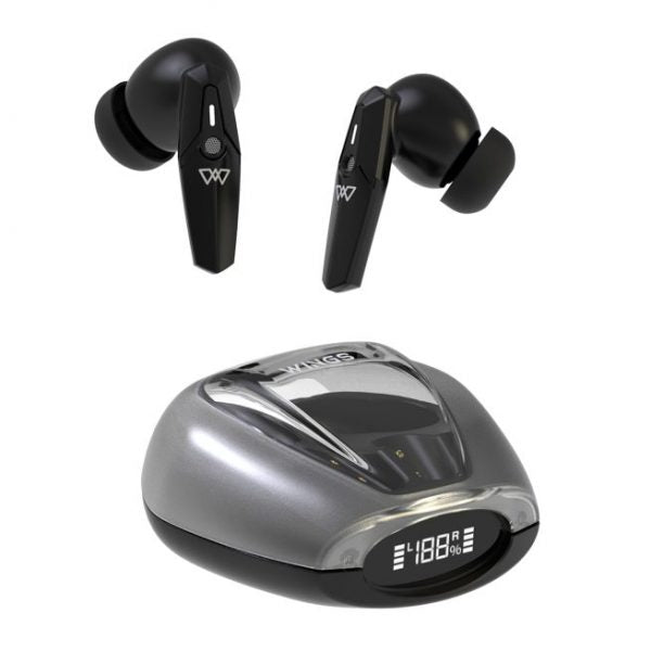 WINGS Phantom 410 Wireless Earbuds with Digital Battery Indicator & 70 Hrs Playtime Bluetooth Gaming Headset