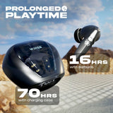 WINGS Phantom 410 Wireless Earbuds with Digital Battery Indicator & 70 Hrs Playtime Bluetooth Gaming Headset