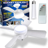 17845 Socket Fan Light Original - Cool Light Led  Ceiling Fans With Lights And Remote Control Replacement For Lightbulb - Bedroom Kitchen Living Room1000 Lumens  5000 Kelvins Cool Leds (Remote Battery Not Included)