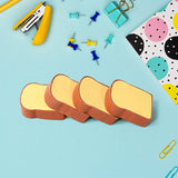 3D Toast Bread Shape Eraser for Kids, Cartoons Erasers Toast Bread Erasers Bread Shaped Eraser for Students, Gift, Cute Fun Food Pencil Erasers for School Classroom, Stationery for Boys & Girls (4 Pcs Set)