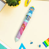 Kids 10-in-1 Color Pens Ballpoint Pen Set for Kids Cartoon Head Writing Pen for School Office Stationary Kit, Teddy Bear (1 Pc)