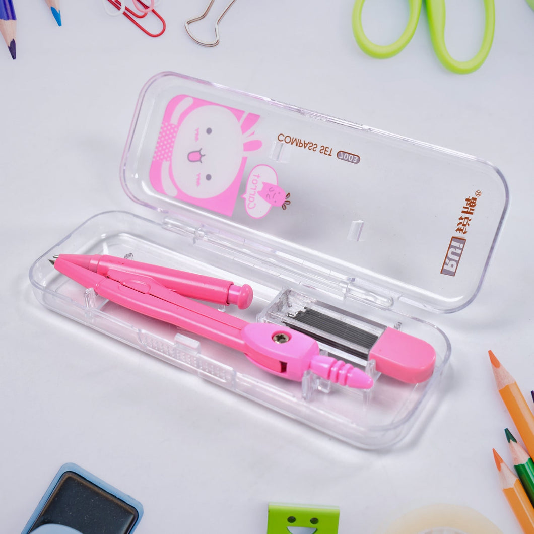 Multifunctional compass Box For Boys & Girls for School, Small Size Cartoon Printed Pencil Case for Kids Birthday Gift.