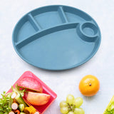 Plastic Food Plates / Biodegradable 5 Compartment Plate With Spoon for Food Snacks / Nuts / Desserts Plates for Kids, Reusable Plates for Outdoor, Camping, BPA-free (1 Pc)