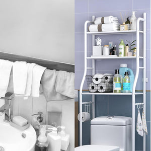 Multi-Layer The Toilet Storage Rack Metal | Bathroom Shelf Space Saving Organizer for Laundry Room Wash Basin Floor Stand