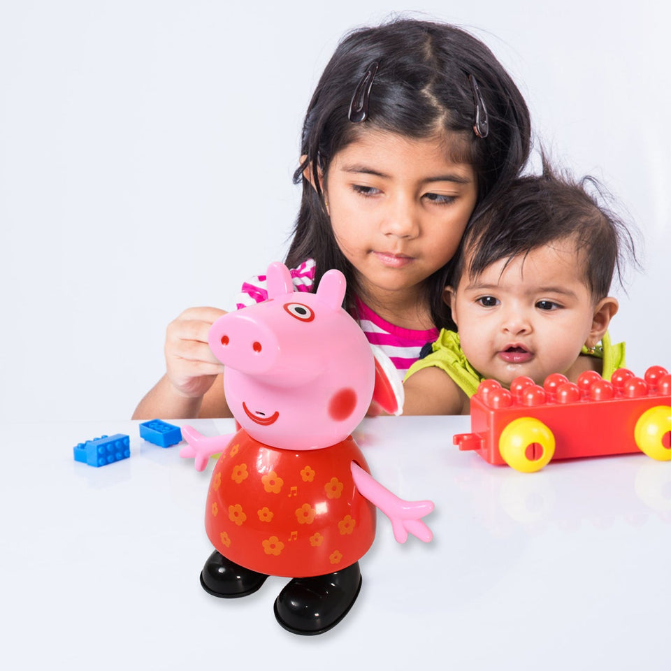 17926 Pig Children Play toy, Pretend Play Toy Fun Gift for Kids, Movable Hands, Legs Pig Pretend Play Toy Set for Kids Children with Soft Rubber Material (1 Pc / Battery Not included)