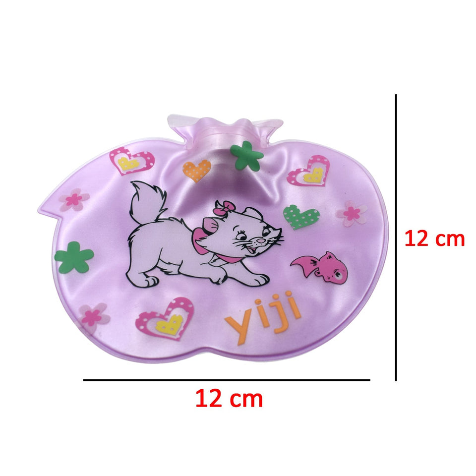 Hot water bottle with apple motif.