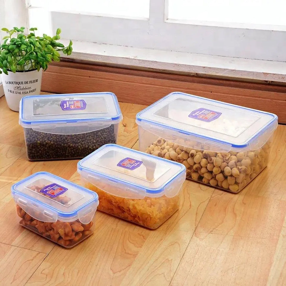 5498 Kitchen Containers Set, Fridge Storage Boxes, Plastic Containers for Kitchen Organizer, Kitchen Accessories Items for Storage Organizer, Snap-Seal (lunch box/storage organizer) (5 Ps Set)