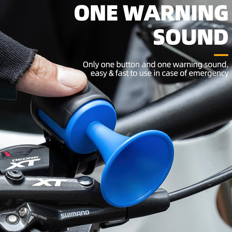 8590 Bicycle Air Horn Loud - 120dB 1 Sound Mode Electronic Bicycle Bell,Super Electric Horn with Long Standby Button Battery Operated/IPX4 Waterproof Loud Bell for Adults