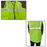 Safety jacket in green for enhanced visibility at construction sites