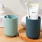 Multipurpose Wall Mount Toothbrush Holder Plastic Stand With 2 Cup  (1 Set)