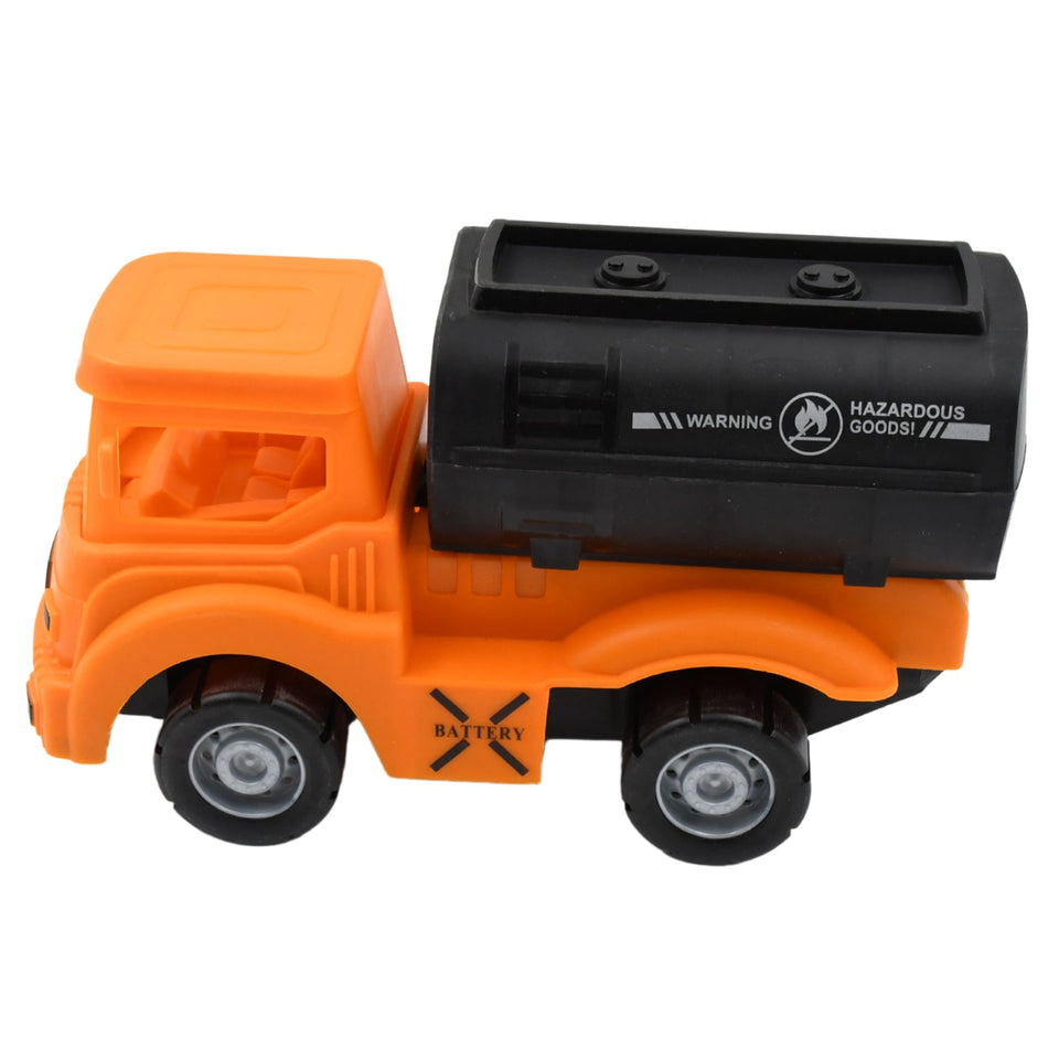 18001 Tanker Truck Toys for Kids, friction power Vehicles Toy Truck, Plastic Truck, Friction Power Toy Trucks For Boys Girls, & Kids (1 Pc / Mix Color)