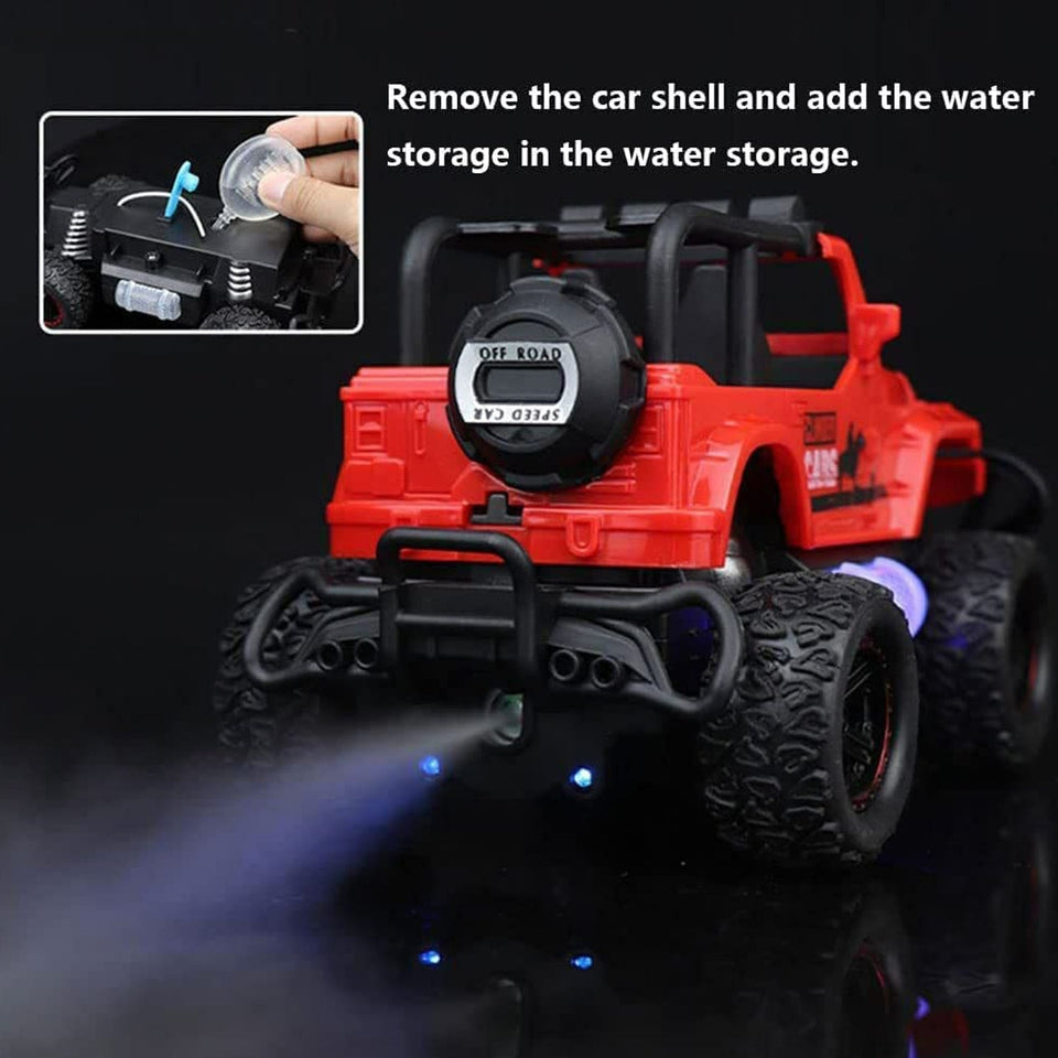 17864 Mist Spray Race Car Toy Off Road Speed Car With Smoke (Water Sprayer Mist With Light) High Strength Climbing Power & Smoke Effect (Color May Vary), Kids