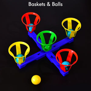 4446 Baskets and balls fun toy for kids with 5 basket and 5 balls. 