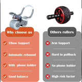 Abdominal Roller Wheel, Automatic Rebound Sponge Handle, Double Wheel Abdominal Roller, Non-Slip Timer Function with Elbow Support for Exercises for Body Fitness Strength Training Home Gym, Gym Equipment