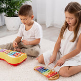 17799 2 in 1 Baby Piano Xylophone Toy for Toddlers, 5 Multicolored Key Keyboard Xylophone Piano, Preschool Educational Musical Learning Instruments Toy for Baby Kids Girls Boys 3+ Years (1 Pc)