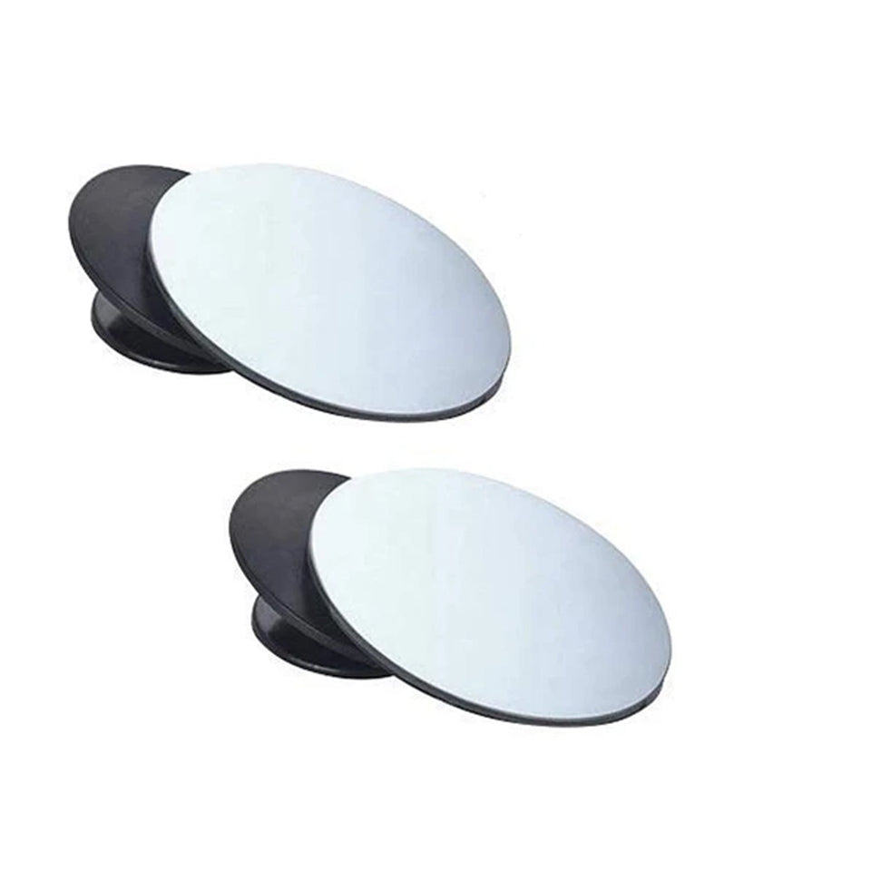 1512 Blind Spot Round Wide Angle Adjustable Convex Rear View Mirror - Pack of 2