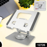 Aluminum Alloy 360°Rotating Bracket, Adjustable Tablet Stand, Portable Foldable Ergonomic Tablet Support