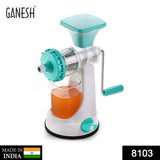 8103 Ganesh Kitchenware Plastic Hand Juicer New Smart Fruit & Vegetable Multipurpose Juicer (Color:Random Green,Blue,Red,Orange) ( Colors May Vary )  (Multicolor Pack of 1) 