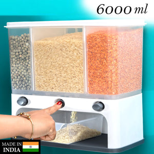 2550 Easy Flow Cereal Dispenser for Kitchen 3 in 1 Push Button Wall Mount Container 