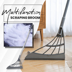 Broom with integrated scraper, designed for eco-conscious use