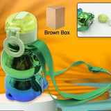 12548  Cute Plastic Water Bottle Straw Bottle With With Adjustable Shoulder Strap And Stickers Portable Drinking Cup Water Bottle For Kids