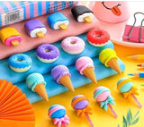 Cone / Donut / Lolipop / Ice cream / Eraser for Girls & Boys / Eraser for School B'Day Return Gift Party Doughnut Lollipop Ice Cream Theme Shape Erasers Pencils Set for Kids Educational Stationary kit, School Supplies (1 Set 4 Pc)