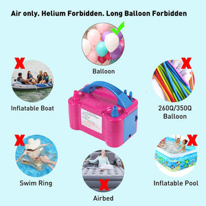 1599 Portable Dual Nozzle Electric Balloon Blower Pump Inflator 