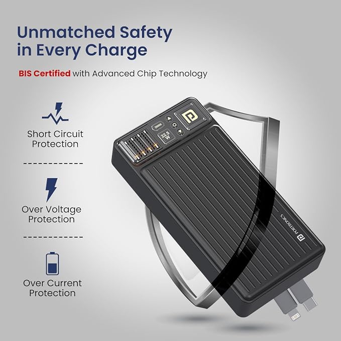 Portronics Luxcell Bind 20k 20000mAh Powerbank with 22.5W Fast Charging  [Open Box ]