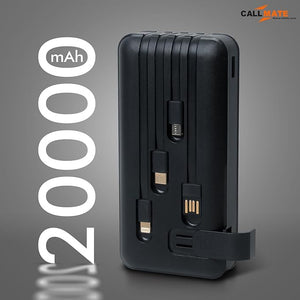 Callmate 20000 mAh 15 W Power Bank (Black, Lithium Polymer, Fast Charging for Mobile)  [Open Box]