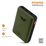 URBN 10000 mAh Li-Polymer Ultra Compact Power Bank | 12W Fast Charge | Dual USB Output | Type C | Micro Input | Pocket Size (Camo )  [Open Box]