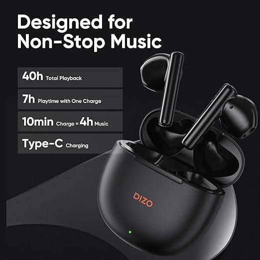 DIZO Buds P with Fast Charge, 40HPlaytime & 13mm Driver (by realme TechLife) Bluetooth Headset