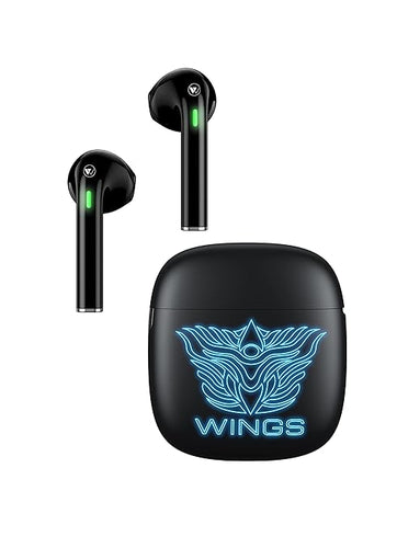 Wings Newly Launched Phantom 100 Gaming TWS Earbuds with 13 mm HD BASS Drivers, ENC Clarity, 40 Hours Playtime, 40ms Low Latency, 5.1 Bluetooth, USB T Tota