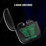 Wings Newly Launched Phantom 100 Gaming TWS Earbuds with 13 mm HD BASS Drivers, ENC Clarity, 40 Hours Playtime, 40ms Low Latency, 5.1 Bluetooth, USB T Tota
