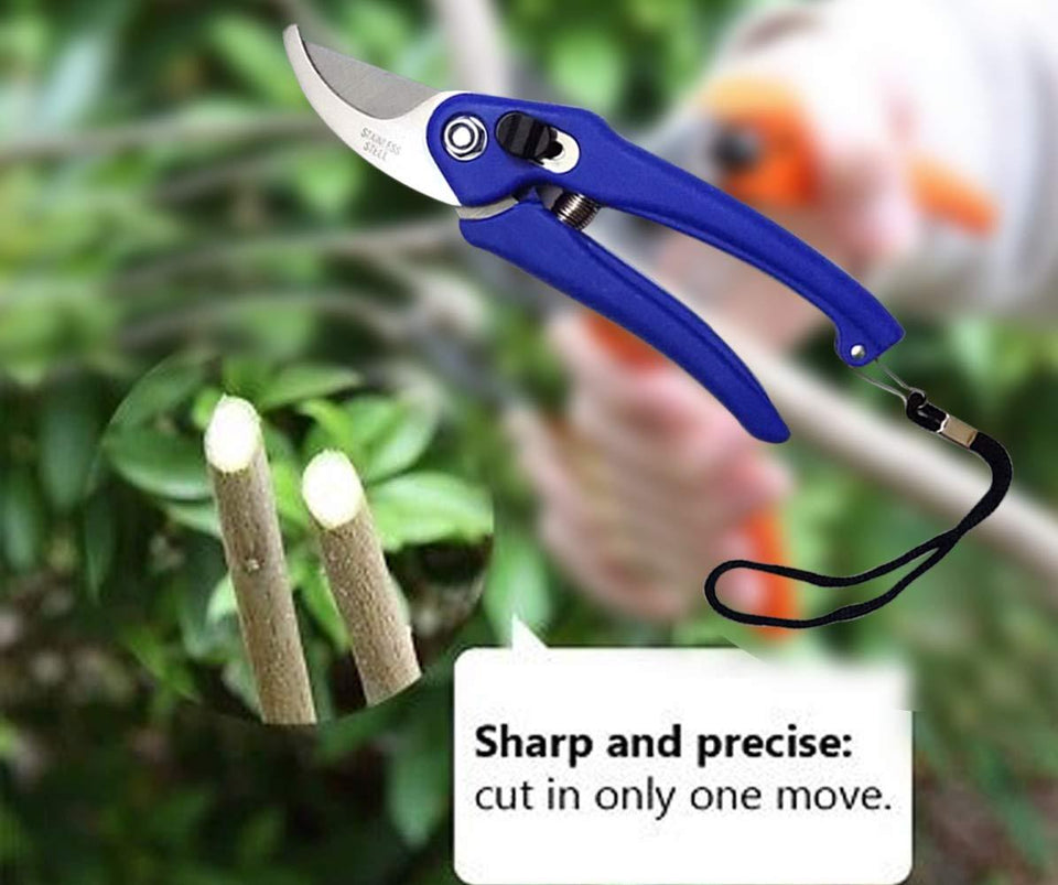 Ergonomic stainless steel garden scissors for easy handling