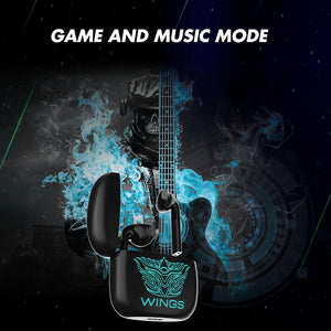 Wings Newly Launched Phantom 100 Gaming TWS Earbuds with 13 mm HD BASS Drivers, ENC Clarity, 40 Hours Playtime, 40ms Low Latency, 5.1 Bluetooth, USB T Tota
