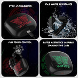 Wings Newly Launched Phantom 100 Gaming TWS Earbuds with 13 mm HD BASS Drivers, ENC Clarity, 40 Hours Playtime, 40ms Low Latency, 5.1 Bluetooth, USB T Tota