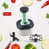 5902 Push Chopper Manual Food Chopper And Hand Push Vegetable Chopper Cutter Mixer Set For Kitchen With 3 Stainless Steel Blade.