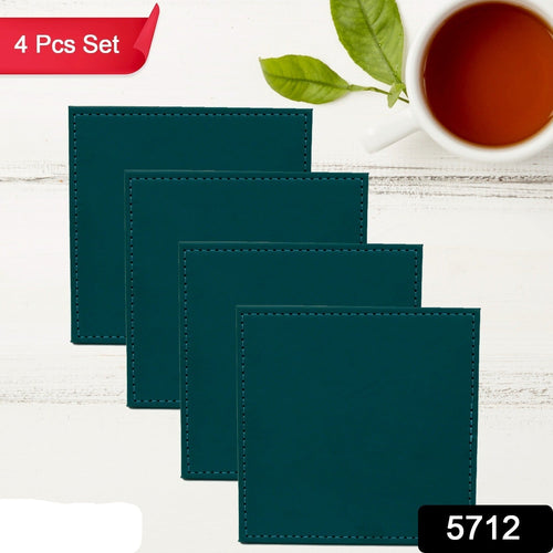 Square Tea Coaster - Dining Table Decor Accessories - Coaster For Dining Table For Hot Pots Coasters For Cups Durable And Long-lasting Leather Coffee Table For Home Or Office Use (1 Pc  4 Pc)