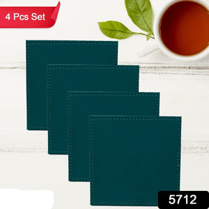 Square Tea Coaster - Dining Table Decor Accessories - Coaster For Dining Table For Hot Pots Coasters For Cups Durable And Long-lasting Leather Coffee Table For Home Or Office Use (1 Pc  4 Pc)