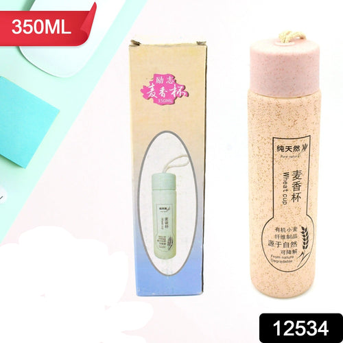 12534 Outdoor Sport Water Bottle 350ml Leak Proof Bpa-free For Travel Cold And Hot Water Glass Water Bottle With Daily Water Intake For Gym And Children (350ml)