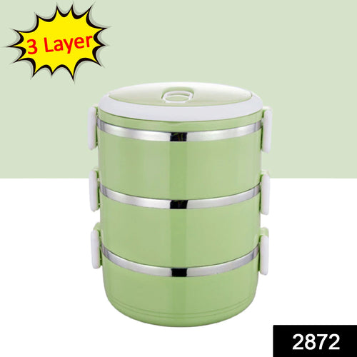 2872 Multi Layer Stainless Steel Hot Lunch Box (3 Layer)