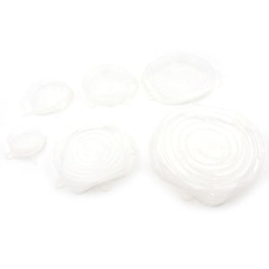 5752 Silicone Stretch Lids Food Cover For Freezer Microwave Oven Dishwasher Safe Fresh-keeping Flexible Covers For Utensils Dishes Plates Jars Cans Mugs Bowl Covers Food Safety Seal Lids (6 Pcs Set 95 Gm )
