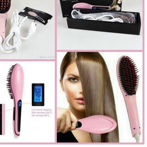 HQT- 906 FAST HAIR STRAIGHTENER  BRUSH WITH TEMPERATURE BRUSH.